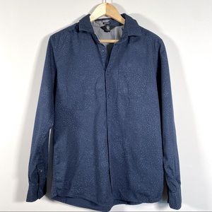 M VOLCOM Modern Fit long sleeve buttons shirt in navy splatter print size M